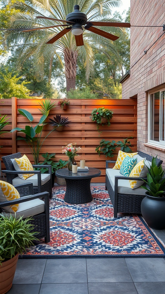 20 Fabulous Ideas to Create an All-Weather Patio You’ll Love! - 2. Stylish Outdoor Rugs