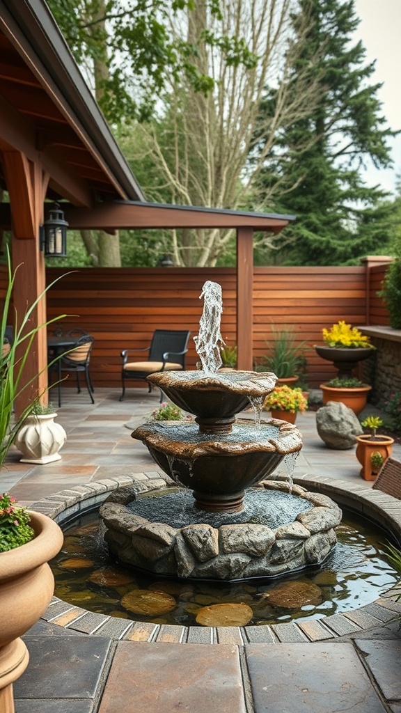 20 Fabulous Ideas to Create an All-Weather Patio You’ll Love! - 16. Inviting Water Features