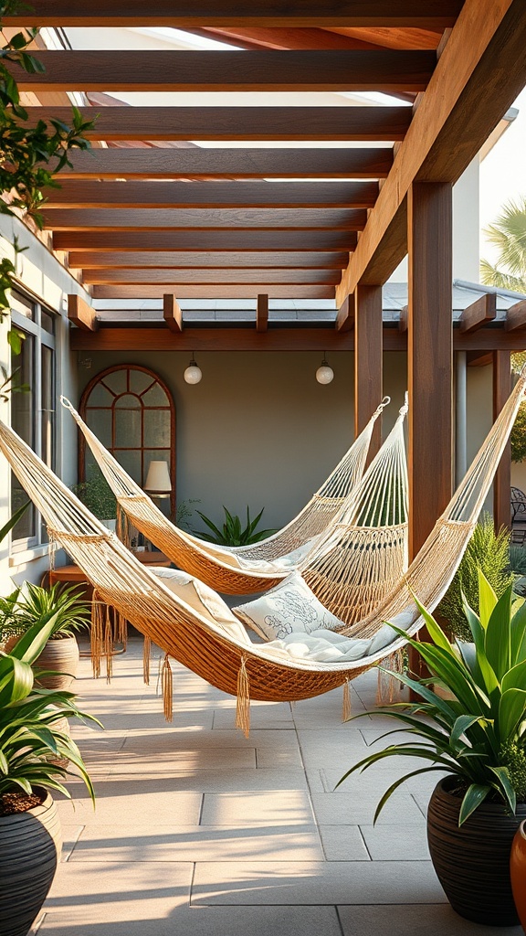 20 Fabulous Ideas to Create an All-Weather Patio You’ll Love! - 10. Relaxing Hammocks