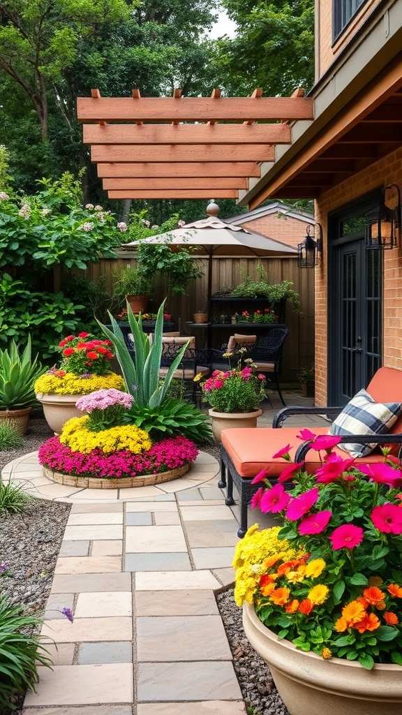 20 Fabulous Ideas to Transform Your Back Patio into a Dream Space - 2. Colorful Flower Beds: Add a Pop of Color