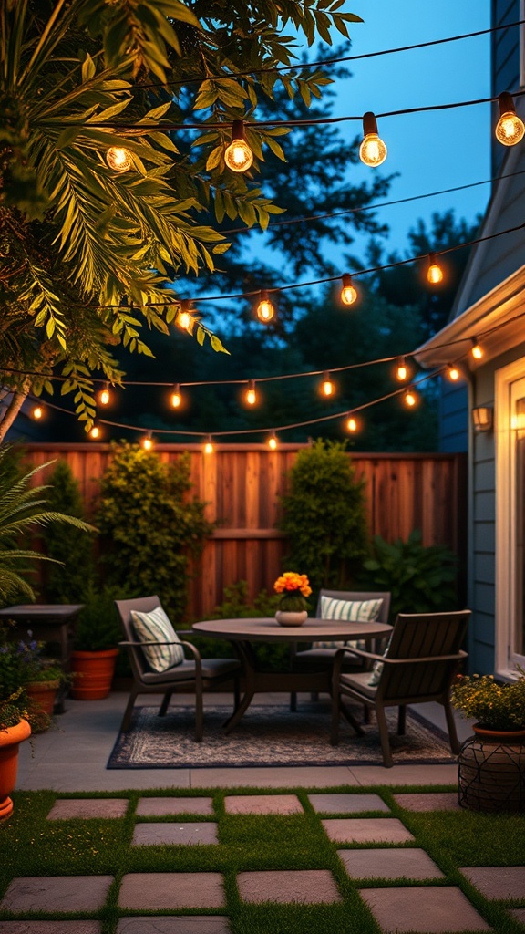 20 Stunning Ideas to Transform Your Backyard Patio - 4. Enchanting String Lights