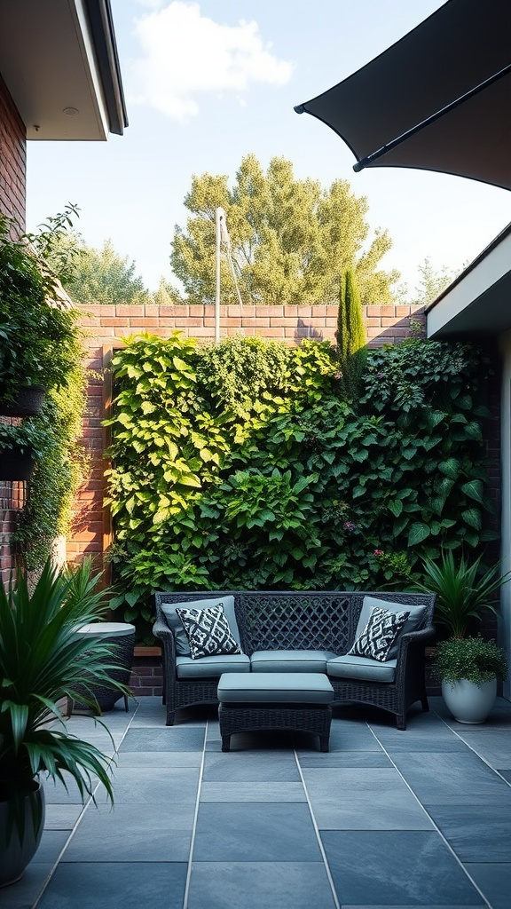20 Stunning Ideas to Transform Your Backyard Patio - 7. Vertical Garden Wall