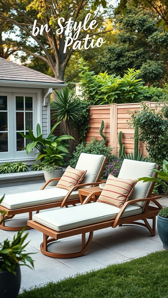 20 Stunning Ideas to Transform Your Backyard Patio - 3. Chic Lounge Chairs for Relaxation