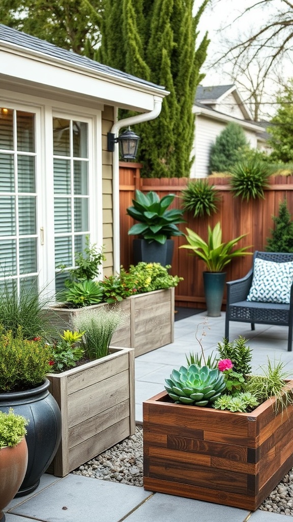 20 Stunning Ideas to Transform Your Backyard Patio - 18. Unique Planter Boxes