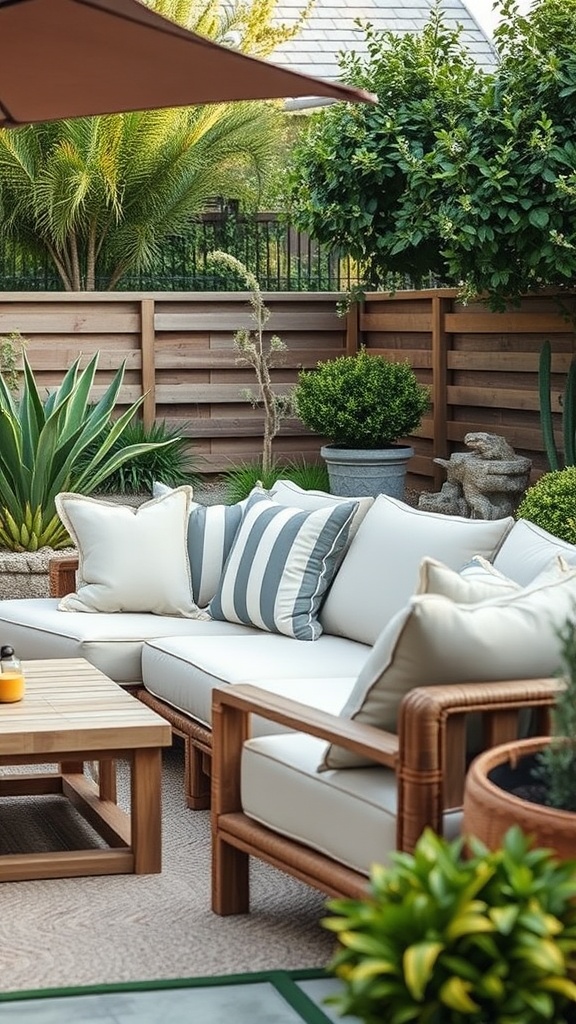 20 Stunning Ideas to Transform Your Backyard Patio - 11. Cozy Outdoor Sofa