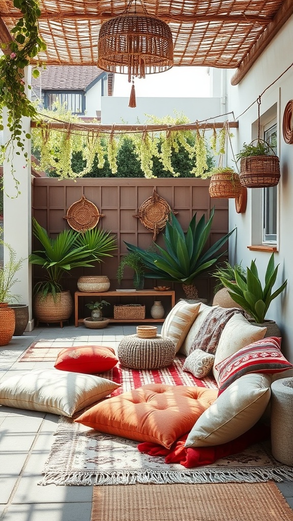 20 Bohemian Patio Ideas to Transform Your Outdoor Space - Cozy Floor Cushions for Relaxation