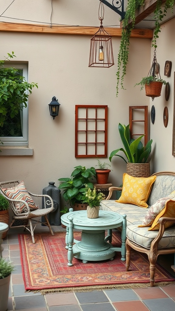 20 Bohemian Patio Ideas to Transform Your Outdoor Space - 6. Vintage Furniture Finds