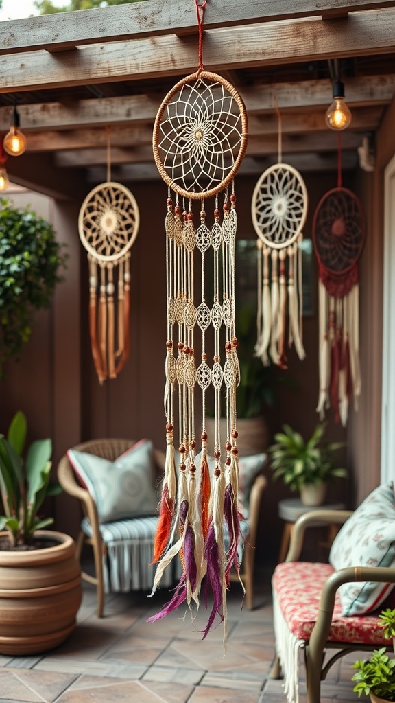 20 Bohemian Patio Ideas to Transform Your Outdoor Space - 11. DIY Dreamcatchers for a Personal Touch