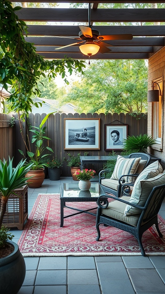 20 Cozy and Chic Ideas for Your Dream Patio - 20. Personal Touches: Family Photos and Artwork