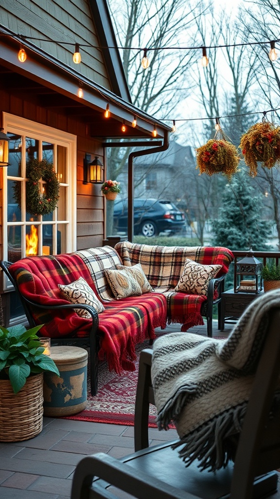 20 Cozy and Chic Ideas for Your Dream Patio - 13. Cozy Blankets for Chilly Nights
