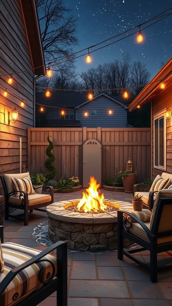 20 Cozy and Chic Ideas for Your Dream Patio - 5. Fire Pits for Warm Evenings Under the Stars