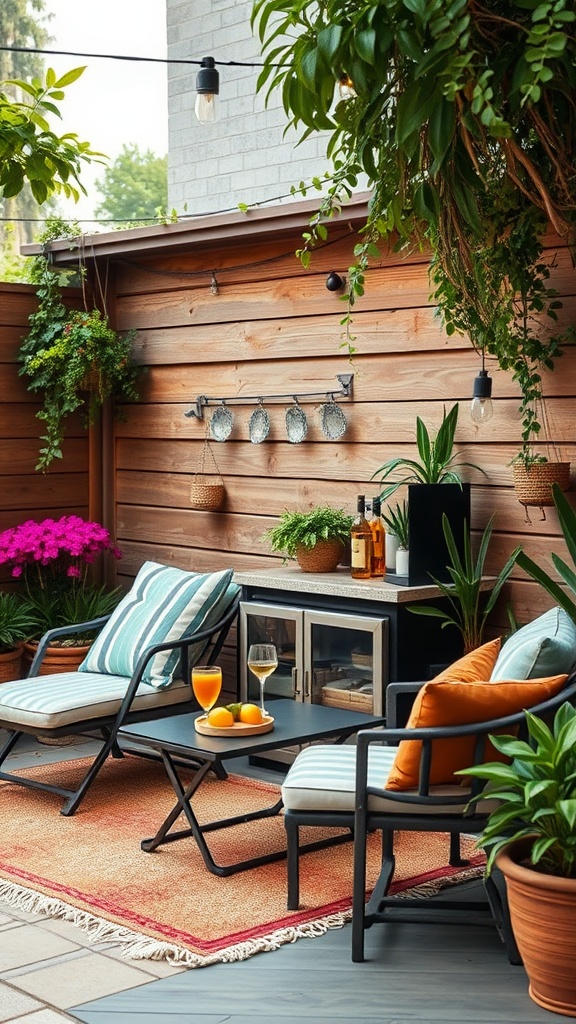 20 Cozy Patio Ideas You’ll Love This Summer! - 10. Design a Mini Bar for Summer Cocktails
