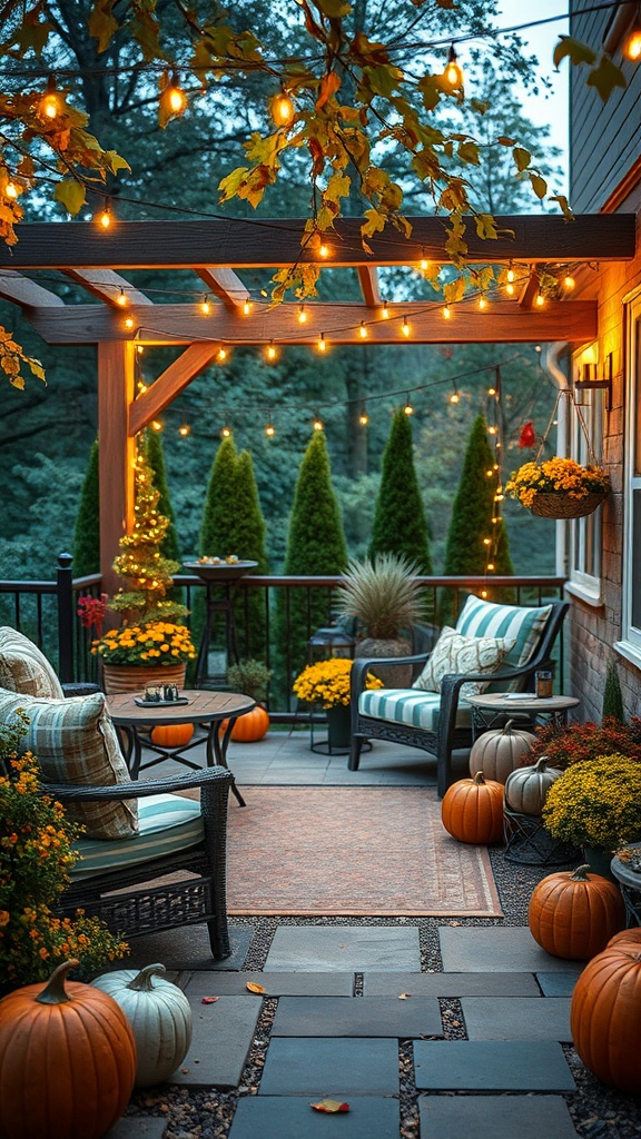 20 Cozy Ideas to Transform Your Fall Patio - String Up Fairy Lights