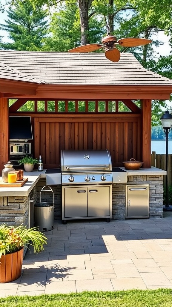 20 Stunning Ideas for Lake House Patios That Will Make You Want to Relax - 13. BBQ Bliss: Install a Grill Station for Summer Cookouts