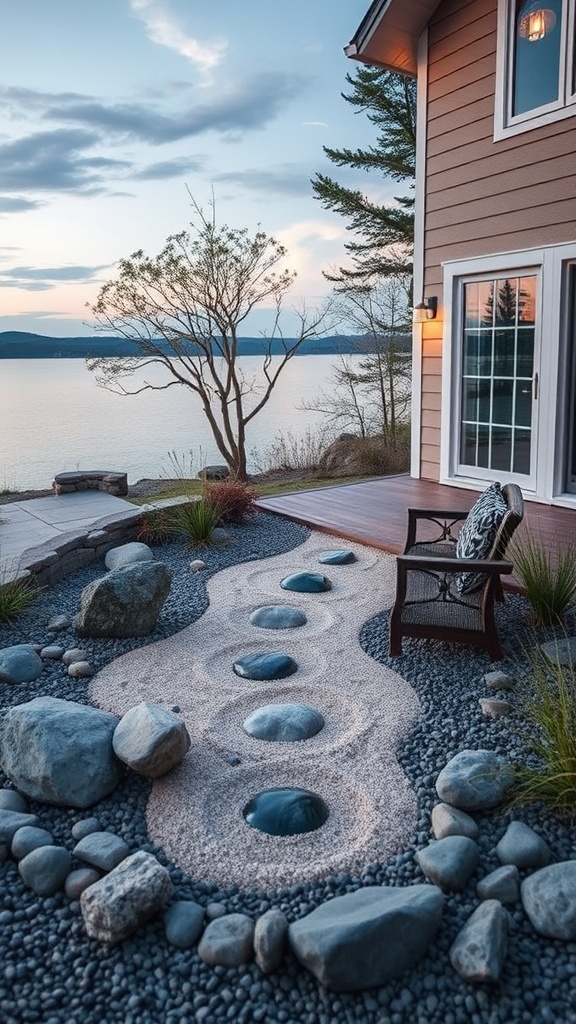 20 Stunning Ideas for Lake House Patios That Will Make You Want to Relax - Zen Garden: Create a Peaceful Space with Stones and Sand