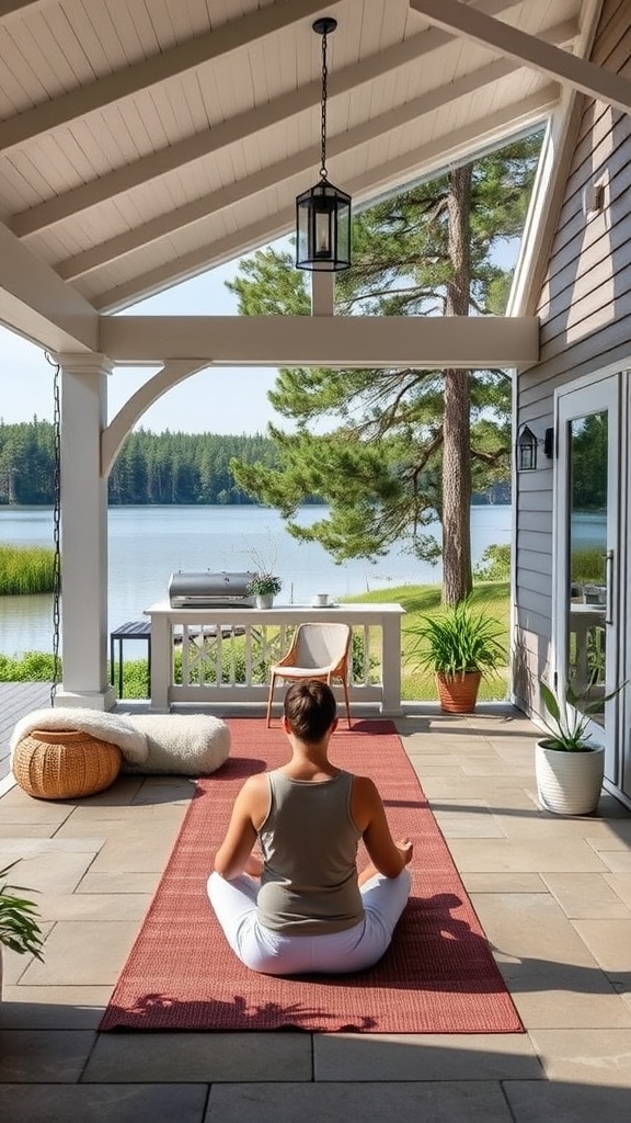 20 Stunning Ideas for Lake House Patios That Will Make You Want to Relax - 15. Yoga Retreat: Set Up a Meditation Area on Your Patio