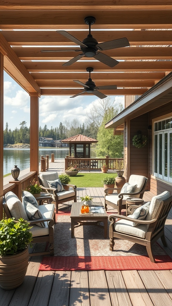 20 Stunning Ideas for Lake House Patios That Will Make You Want to Relax - 3. Rustic Charm: Use Reclaimed Wood for a Natural Vibe