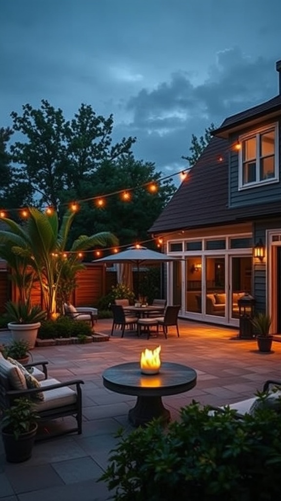 20 Stunning Large Backyard Patio Ideas to Transform Your Outdoor Space! - Mood Lighting: Illuminate Your Evenings with Style