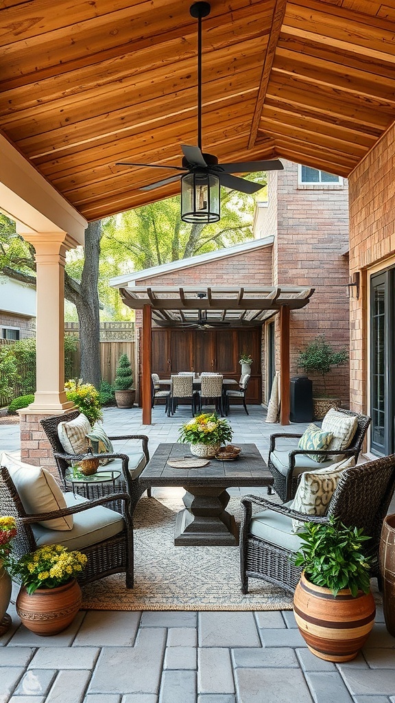 20 Stunning Large Backyard Patio Ideas to Transform Your Outdoor Space! - 19. Rustic Farmhouse Touches: Bring Charm to Your Patio