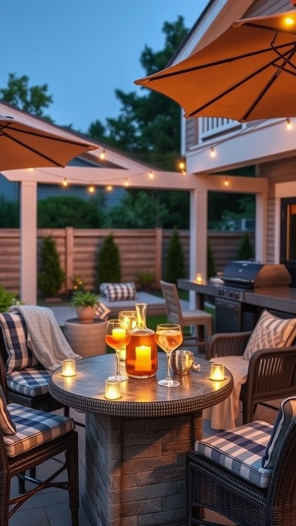 20 Stunning Large Backyard Patio Ideas to Transform Your Outdoor Space! - 10. Chic Outdoor Bar: Cheers to Summer Cocktails!