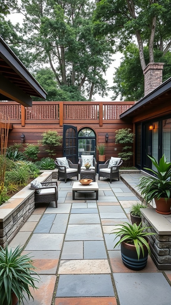 20 Stunning Large Backyard Patio Ideas to Transform Your Outdoor Space! - 5. Sunken Patio Escape: A Unique and Inviting Design