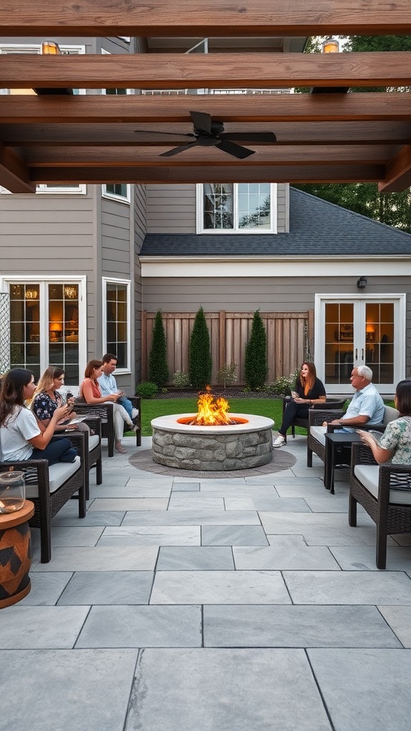 20 Stunning Large Backyard Patio Ideas to Transform Your Outdoor Space! - 3. Fire Pit Fun: Gather Around for S'mores and Stories