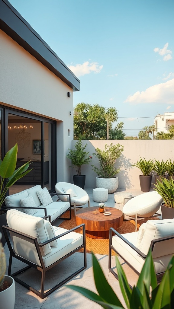 20 Modern Patio Ideas to Transform Your Outdoor Space - 6. Sleek Modern Furniture