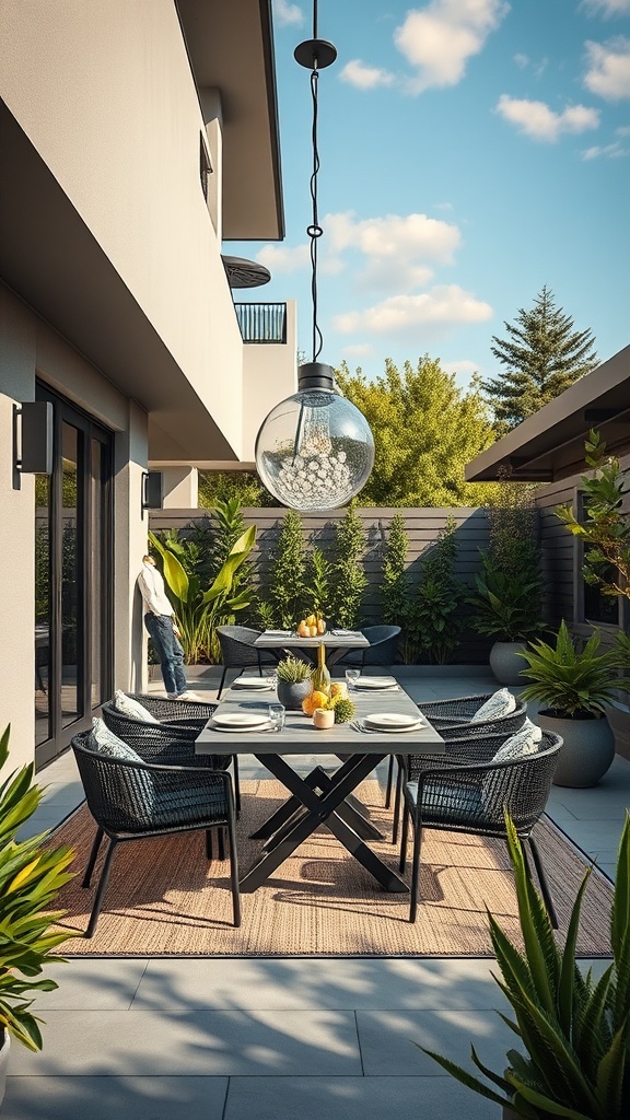 20 Modern Patio Ideas to Transform Your Outdoor Space - 3. Chic Outdoor Dining Area