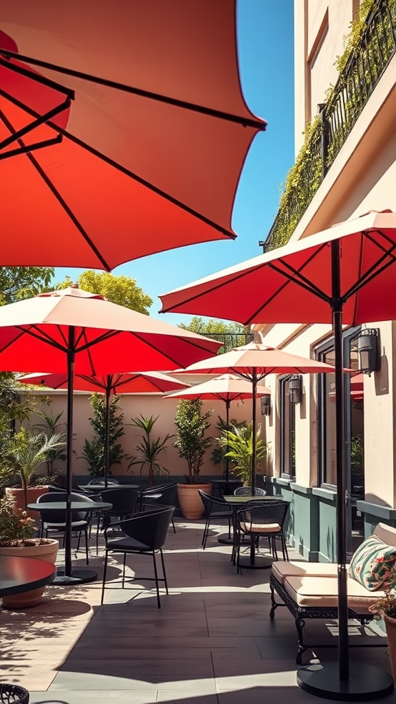 20 Modern Patio Ideas to Transform Your Outdoor Space - 18. Fashionable Umbrellas