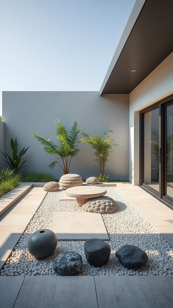 20 Modern Patio Ideas to Transform Your Outdoor Space - 2. Minimalist Zen Garden