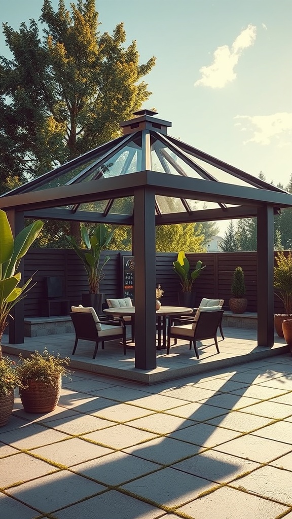 20 Modern Patio Ideas to Transform Your Outdoor Space - 9. Contemporary Gazebo