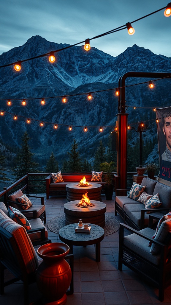 20 Stunning Mountain Patio Ideas to Elevate Your Outdoor Space - 19. Outdoor Movie Nights