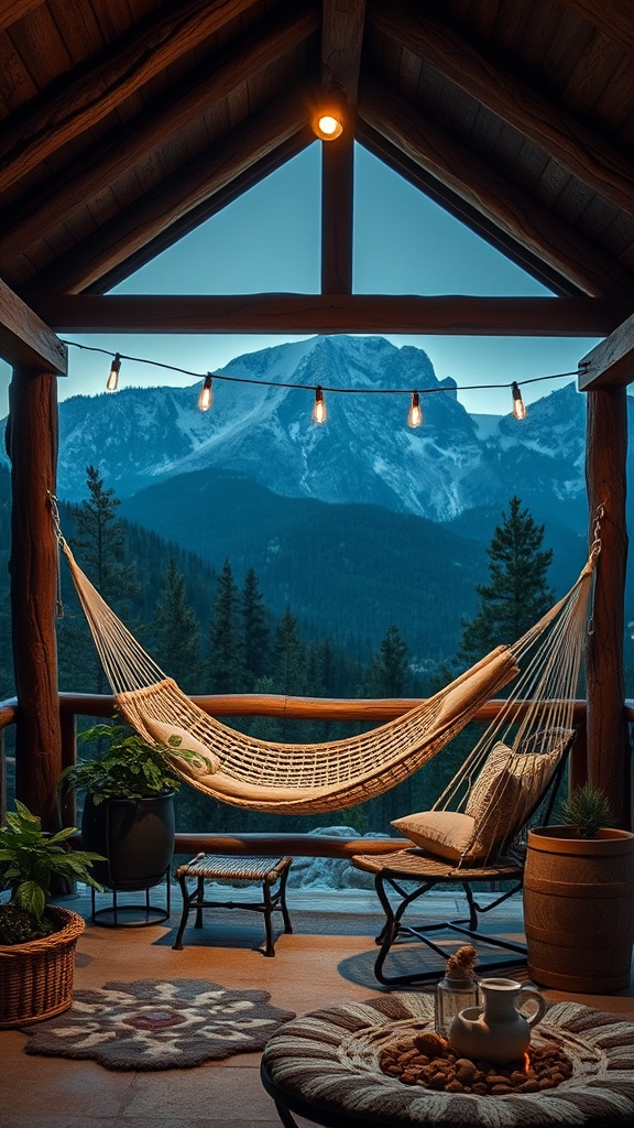 20 Stunning Mountain Patio Ideas to Elevate Your Outdoor Space - 8. Hammock Hideaways