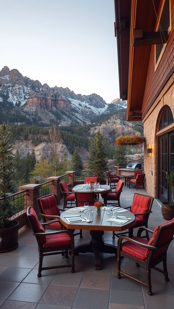 20 Stunning Mountain Patio Ideas to Elevate Your Outdoor Space - 15. Inviting Dining Areas