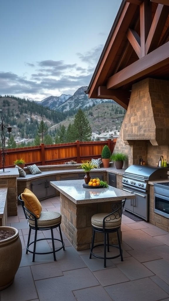 20 Stunning Mountain Patio Ideas to Elevate Your Outdoor Space - 12. Gourmet Outdoor Kitchens