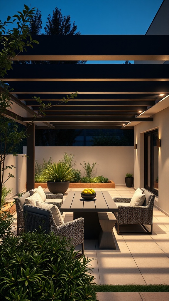 20 Stunning Pergola Patio Ideas to Transform Your Outdoor Space - 2. Modern Minimalist: Sleek Designs for a Chic Look