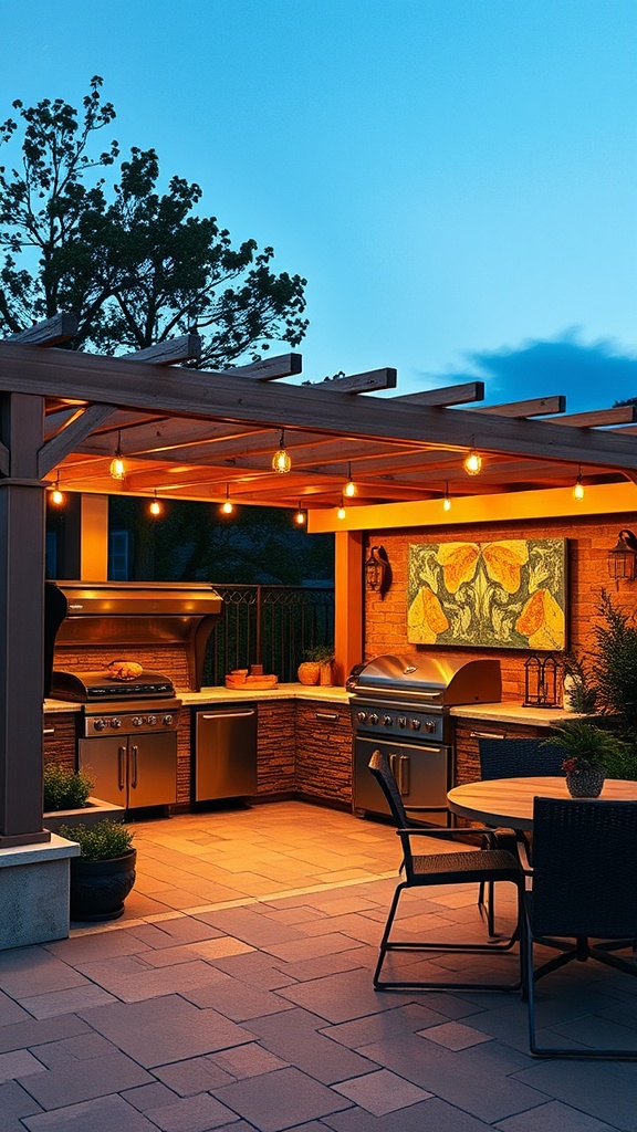 20 Stunning Pergola Patio Ideas to Transform Your Outdoor Space - 11. Outdoor Kitchen: Cook and Dine Under the Stars