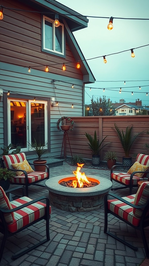 20 Retro Patio Ideas That Will Make You Smile! - 9. Cozy Fire Pit with Retro Seating