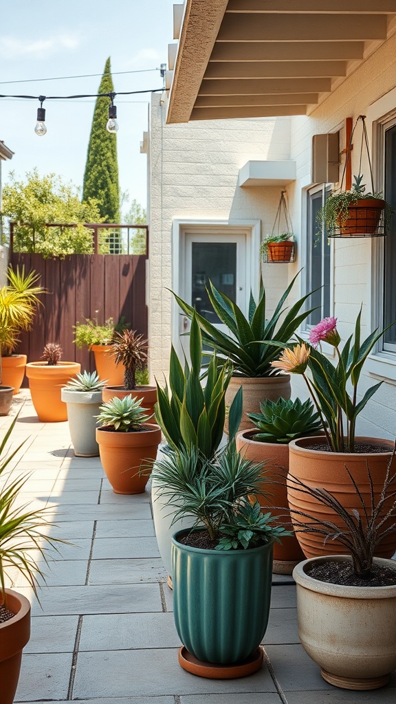 20 Retro Patio Ideas That Will Make You Smile! - 8. Mid-Century Modern Planters