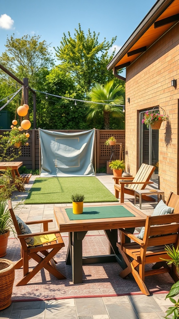 20 Fresh Ideas to Spruce Up Your Spring Patio - Outdoor Games Area: Fun for Everyone!