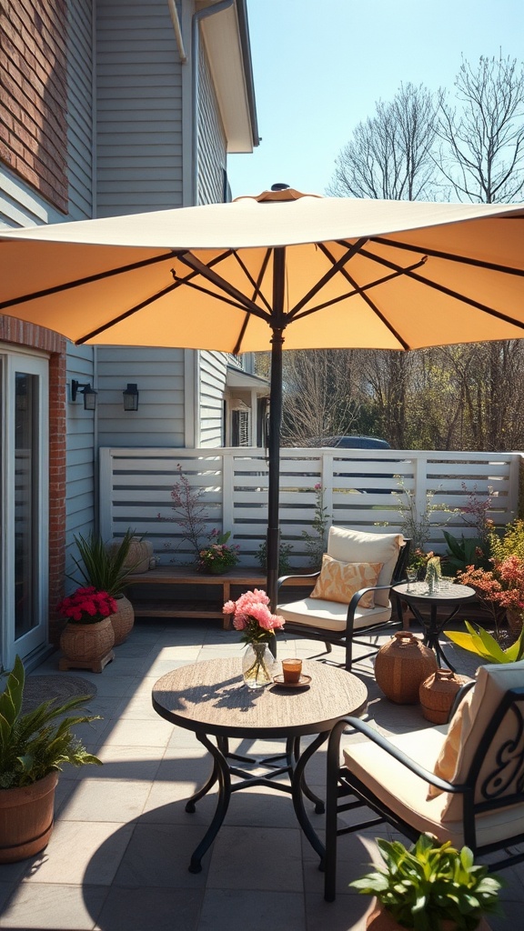 20 Fresh Ideas to Spruce Up Your Spring Patio - 8. Statement Umbrella: Shade with Flair