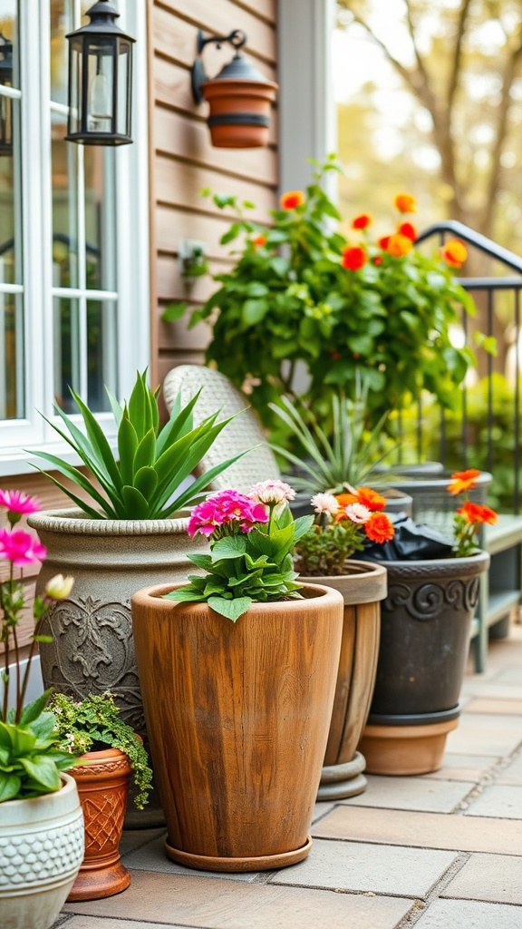 20 Fresh Ideas to Spruce Up Your Spring Patio - 7. Upcycled Planters: Eco-Friendly and Unique