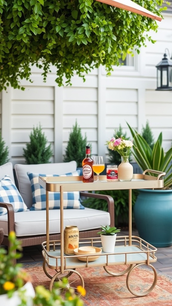 20 Fabulous Ideas to Transform Your Summer Patio - 9. Refreshing Outdoor Bar Cart Ideas