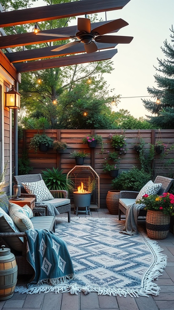20 Fabulous Ideas to Transform Your Summer Patio - 18. Use Blankets for Cozy Evenings