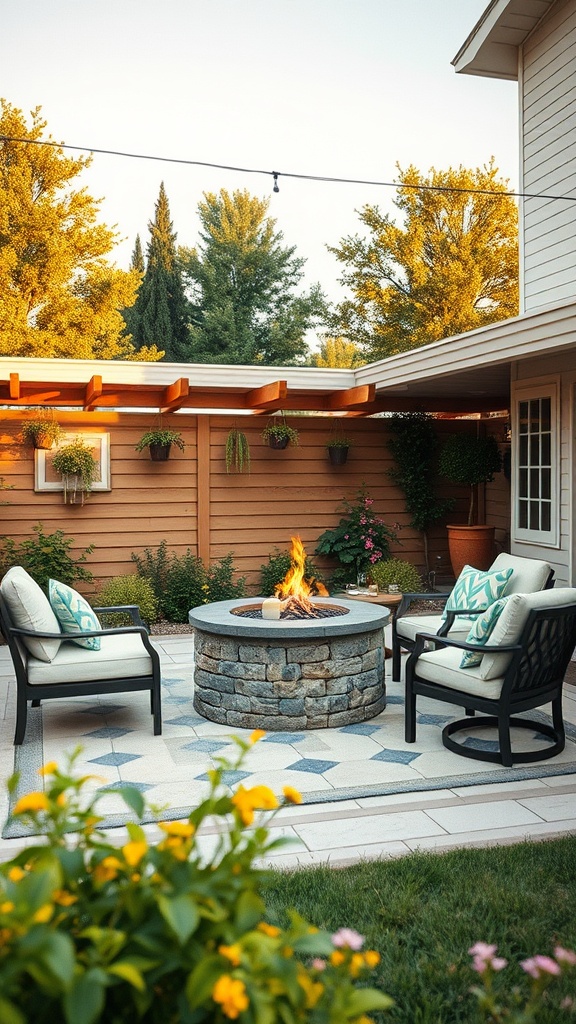 20 Fabulous Ideas to Transform Your Summer Patio - 5. Add a Fire Pit for Evening Gatherings