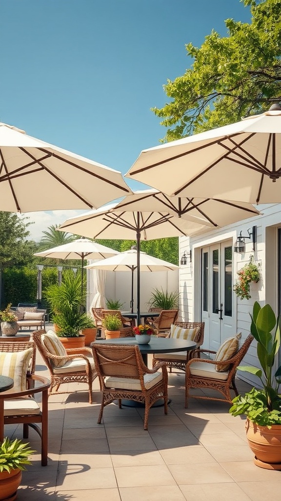 20 Fabulous Ideas to Transform Your Summer Patio - 10. Use Umbrellas for Sun Protection