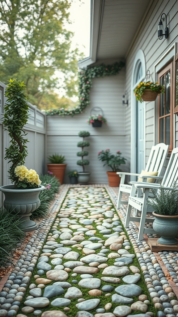 20 Charming Ideas to Create Your Vintage Patio Oasis - Sweet Pebble Pathways to Your Patio