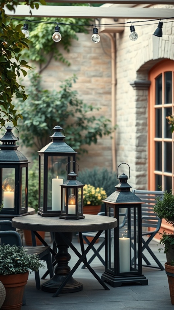 20 Charming Ideas to Create Your Vintage Patio Oasis - 5. Antique Lanterns for Soft Lighting