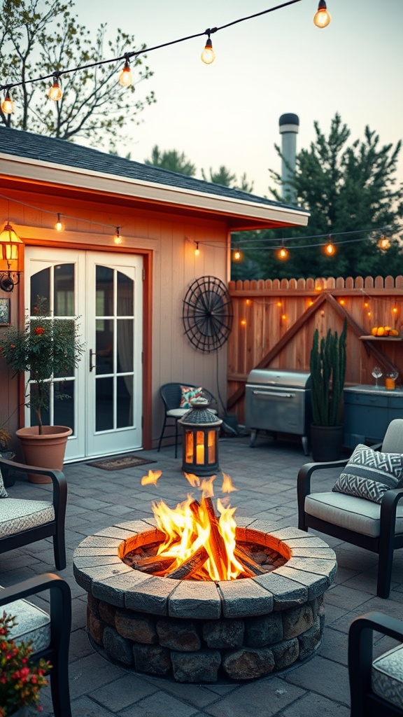 20 Charming Ideas to Create Your Vintage Patio Oasis - 15. Retro Style Fire Pit for Cozy Nights