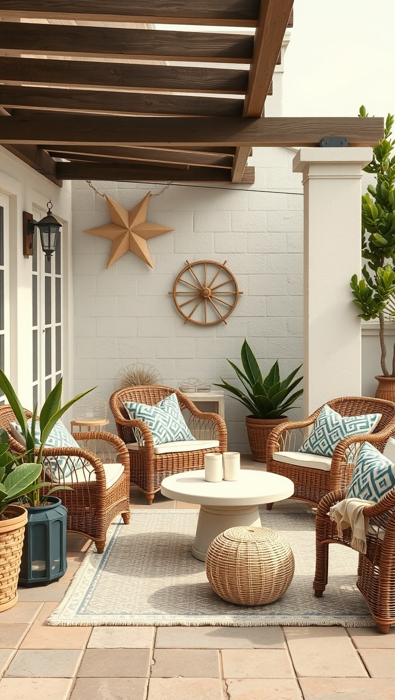 20 Coastal Decor Ideas to Transform Your Patio into a Seaside Paradise - 1. Nautical Neutrals: Embrace Soft Whites and Beiges